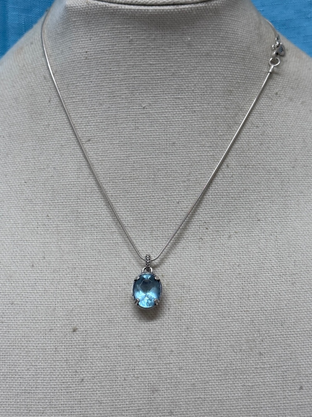 Silpada Silver Blue Crystal Pendant Necklace